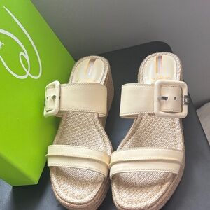 Sam Edelman Cream Wedge Sandals